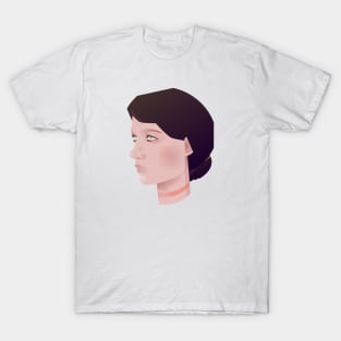 Woman with Pink Chocker T-Shirt